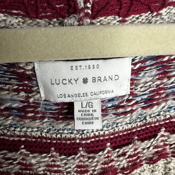 Lucky Brand Open Front Duster Cardigan Womens Sz Large Southwestern Blanket - Picture 2 of 10